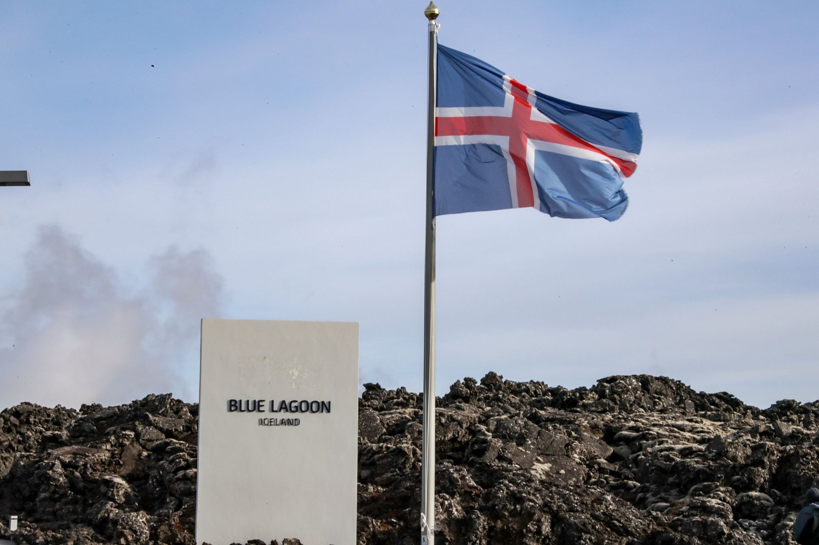 Icelandic flag at the Blue Lagoon