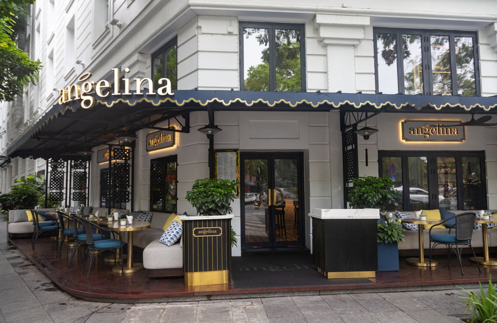 Angelina restaurant exterior in Hanoi, Vietnam